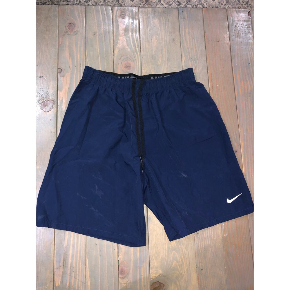 Nike dri fit drawstring waist navy blue shorts men's large